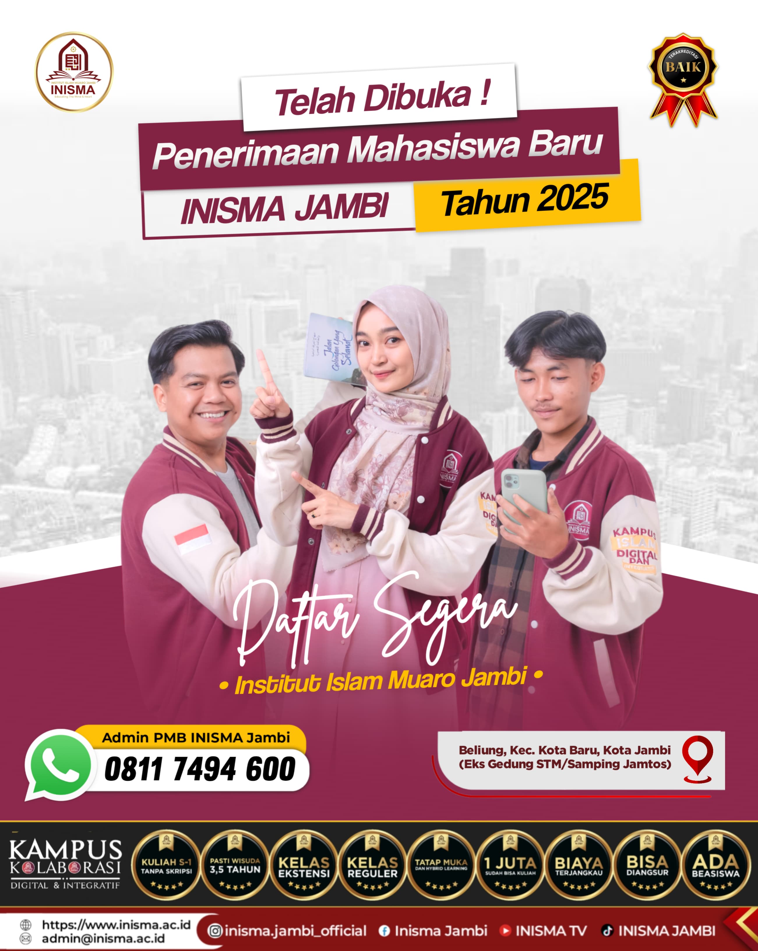Info Pendaftaran Kampus Bebas Skripsi di Jambi: Kuliah Hanya 3 Tahunan dijamin Wisuda!