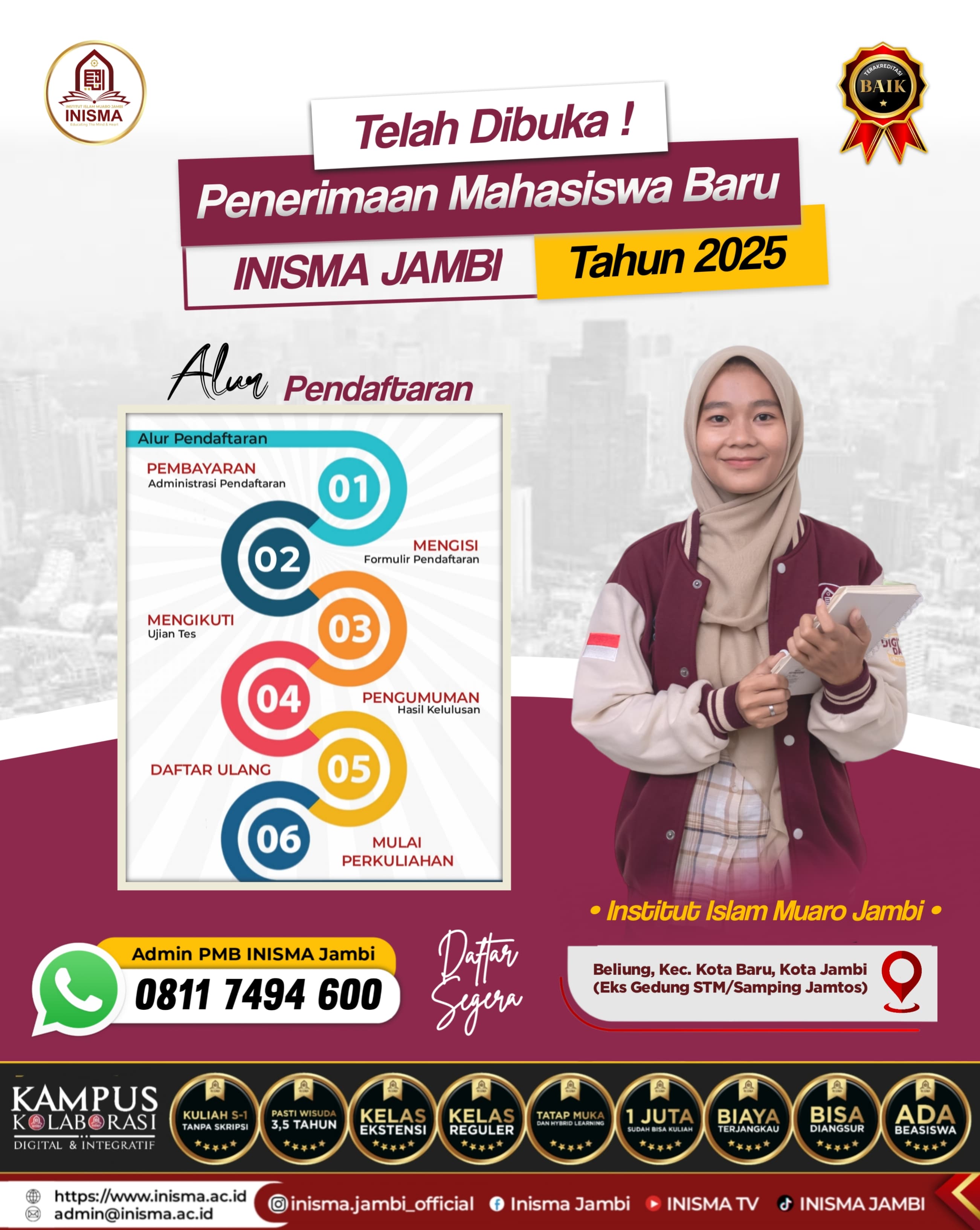 Bagaimana alur pendaftaran di kampus INISMA?