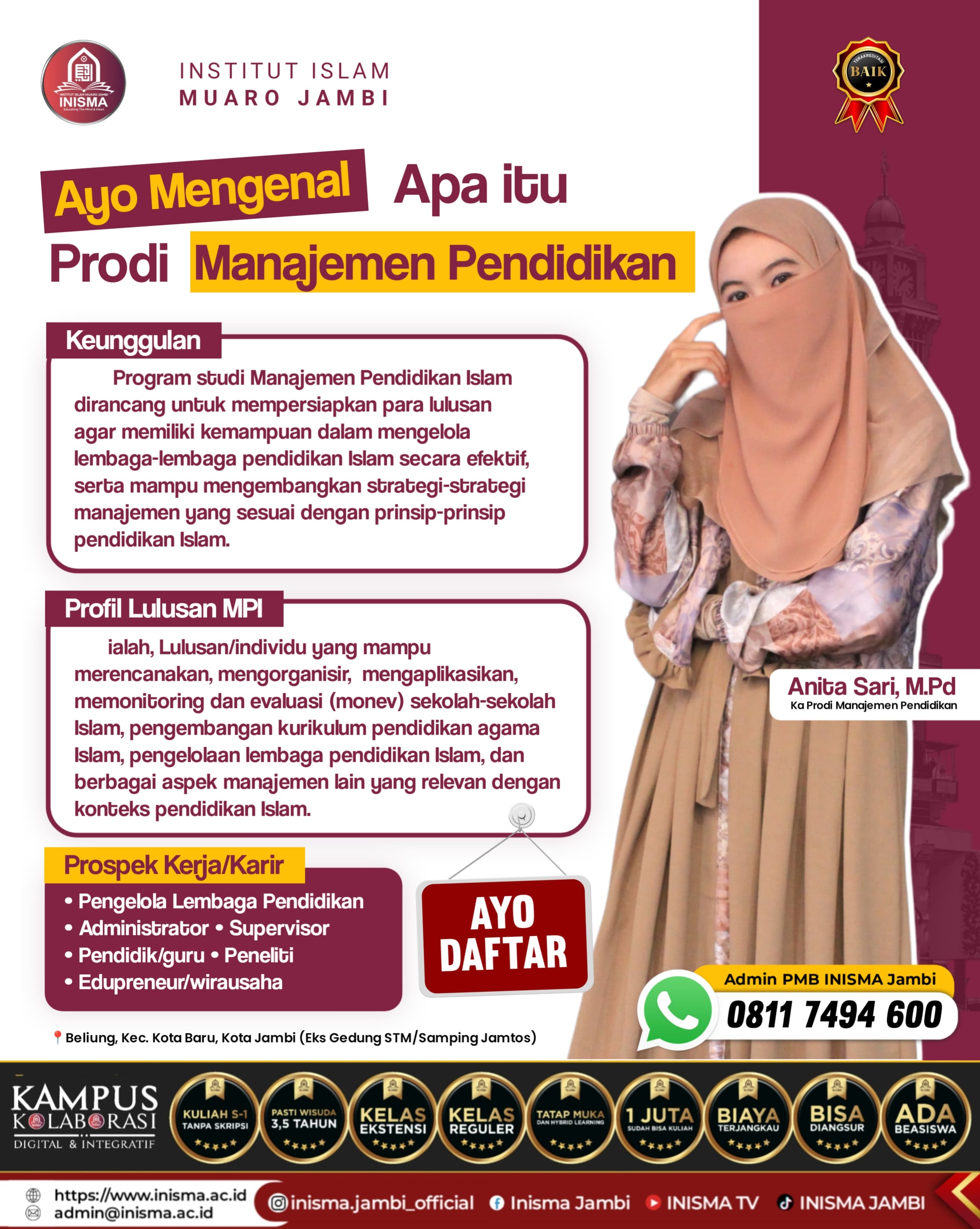 ayo kenal lebih jauh keuntungan kuliah di Prodi Manajemen Pendidikan!